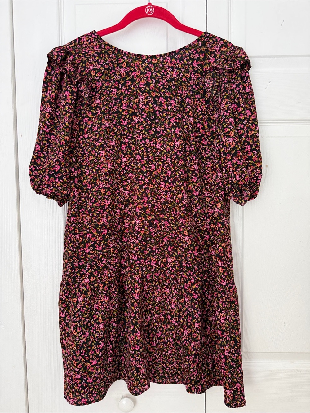 H&M Black Mini Dress with Pink Floral Ditsy Print - Picture 2 of 11